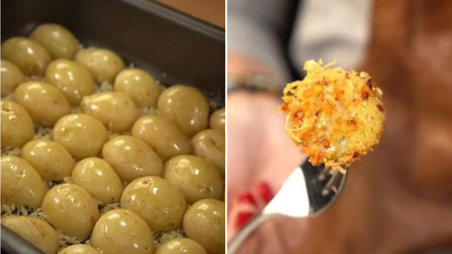 Batata bolinha assada com queijo crocante virou o lanche preferido dos meus filhos (e meu também!)