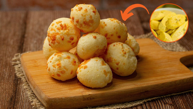 Pão de queijo de banana-da-terra é a receita simples irresistível para um lanche ou café da manhã essa semana (com apenas 3 ingredientes!)