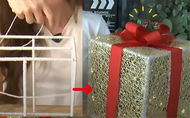 Decoração natalina caseira: alguns palitos de churrasco e um pouco de criatividade é tudo que você precisa para fazer lindas caixas de Natal