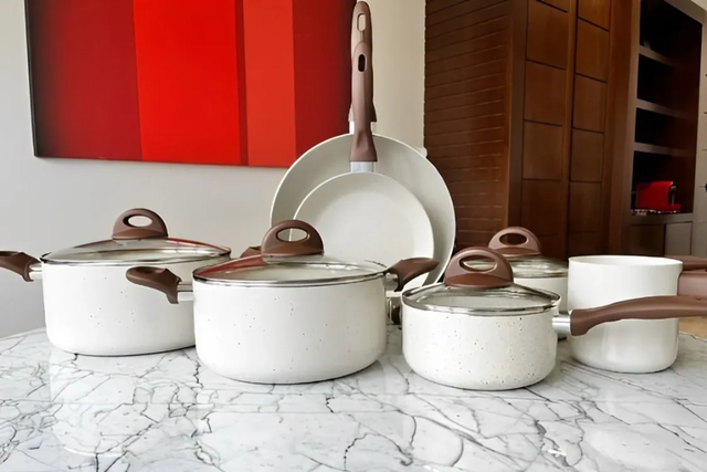 Jogo de panelas de cerâmica 8 peças com 45% OFF: não mancha, dura muito e tem ótimo tamanho