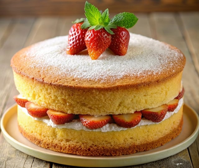 Bolo pão de ló com recheio de morangos frescos: receita deliciosa para receber os amigos em casa