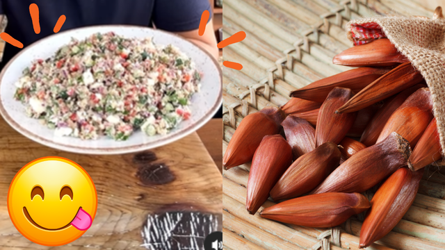 Aprendi essa receita de salada de cuscuz de pinhão com um chef e agora só quero comer isso, ainda bem que é saudável!