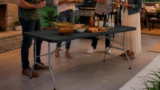 Mesa dobrável que vira maleta facilita a rotina em casa, festas e passeios