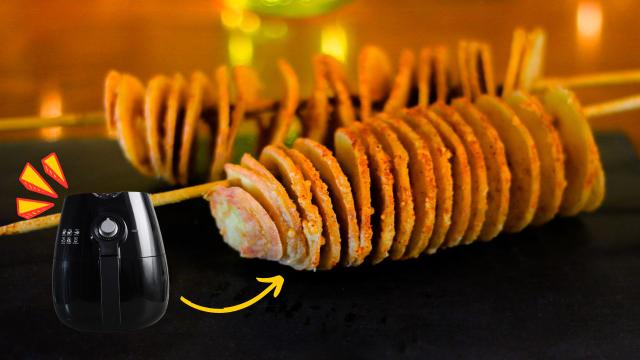 Batata frita espiral na airfryer é tão crocante e divertida que você vai querer fazer sempre