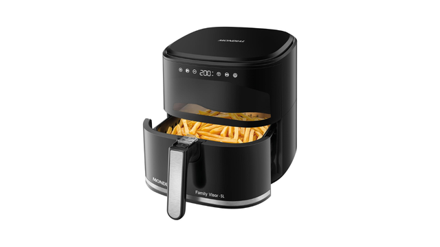 Potência de 2000 W, painel digital e acabamento inox. (Créditos: Mondial/Amazon)