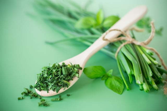 A cebolinha é fonte de vitaminas, minerais e outros compostos que podem contribuir para a saúde. (créditos: Shutterstock)