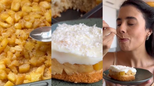 Bolo gelado de abacaxi e coco que pode na dieta: doce saudável tem 162 calorias por fatia