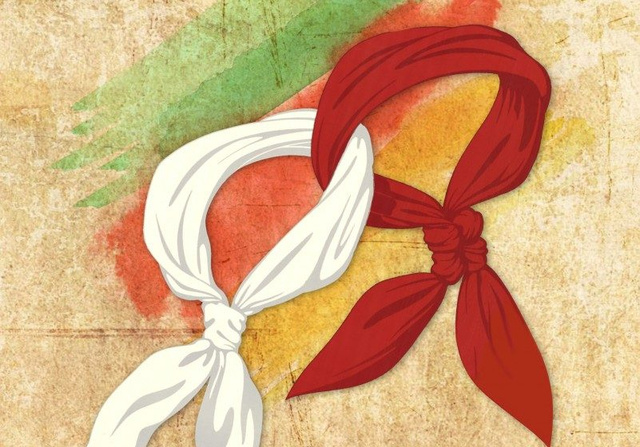 Lenços branco e vermelho representam Revolução de 1923. (Foto: Divulgação/ Comissão Especial dos Festejos Farroupilhas)