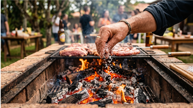 Churrasqueiros experientes fazem isso sempre: descubra com o TudoGostoso por que jogar sal nas brasas