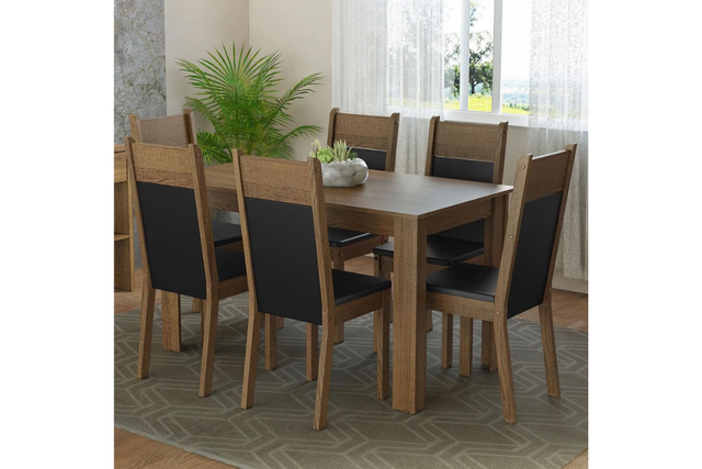 Conjunto de jantar com 6 cadeiras para reunir toda a família (Divulgação: Shopee).