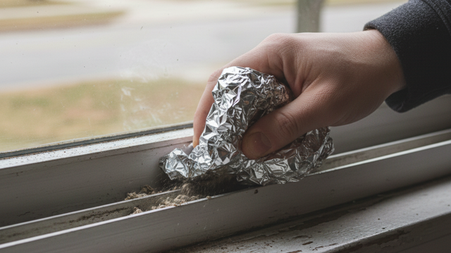 Usar papel-alumínio nos trilhos das janelas é a melhor dica para limpar a área sem esforço