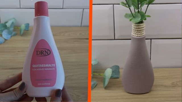 Eu não sabia, mas se reutilizarmos um frasco de removedor de esmalte podemos fazer essa linda decoração para casa