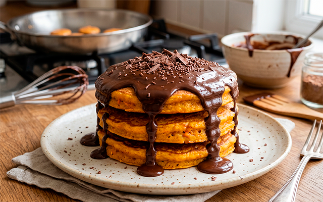 Se você ama o bolo de cenoura do TudoGostoso, precisa fazer essa panqueca que combina as duas receitas