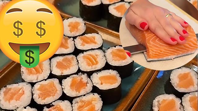 Como eu transformei 63 reais de salmão em 200 reais de sushi