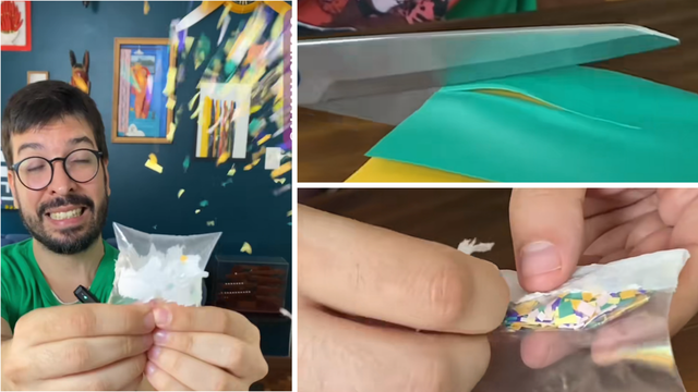 Descobri como fazer um lança-confete com saco zip para o Carnaval e agora todo ano as crianças me pedem