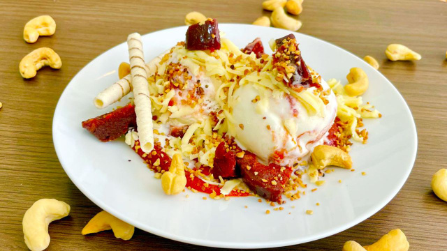 Sobremesa de goiabada tem destaque no festival. Essa é a Taça Romeu e Julieta, do We Fratelli, localizado em Poços de Caldas, Minas Gerais. (Crédito: Divulgação / Sabores da Montanha)