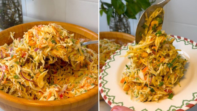 Essa salada vai conquistar toda a sua família e fica pronta num piscar de olhos