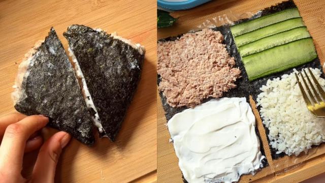 Wrap de sushi de atum é a receita proteica e com poucas calorias perfeita para quem quer um lanche rápido com gostinho de comida japonesa