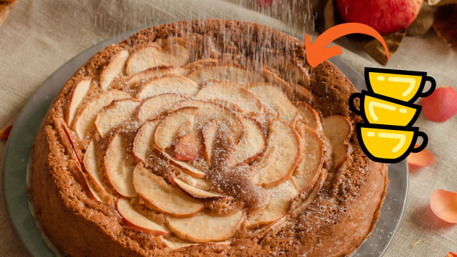 Torta de maçã de três xícaras: uma receita de sobremesa superfácil e rápida