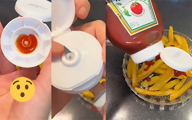 Nada de sofrer para tirar o ketchup do pote, truque simples na tampa é a solução para esse problema que acontece com quase todo mundo