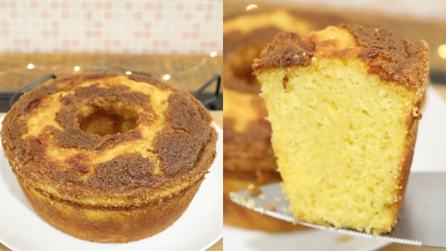 O bolo dá água na boca! (Créditos: A receita do dia/ reprodução YouTube)