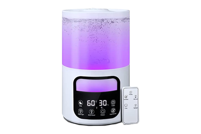 Umidificador com controle remoto e luz colorida por R$129,99 (Divulgação: Mercado Livre).