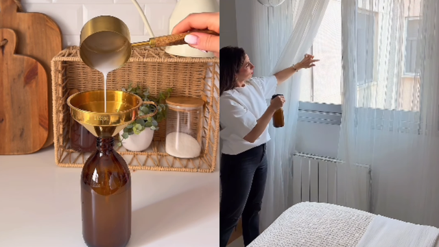 Alicia Martínez, especialista em limpeza: "Para manter a casa com um cheiro agradável, borrifo este aromatizador de ar caseiro nas cortinas."