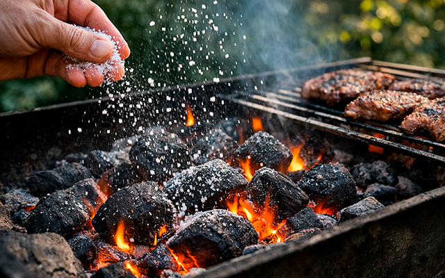 Por que polvilhar sal no carvão do churrasco: a dica útil que todo mundo precisa conhecer