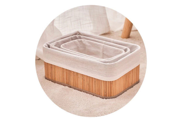 Cestos de bambu pequenos que organizam e decoram ao mesmo tempo (Divulgação: Shopee).