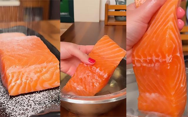Como lavar o salmão pra comer cru em casa: aprendi a fazer a técnica japonesa sujime, o peixe fica fresco por mais tempo!
