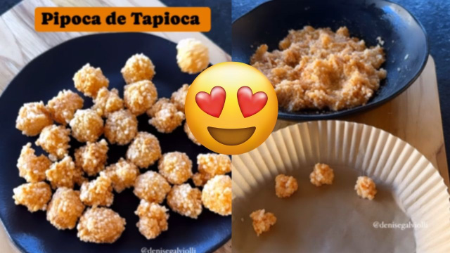 Enjoou de pipoca de milho? Então vem aprender como fazer esse snack diferente com tapioca granulada!