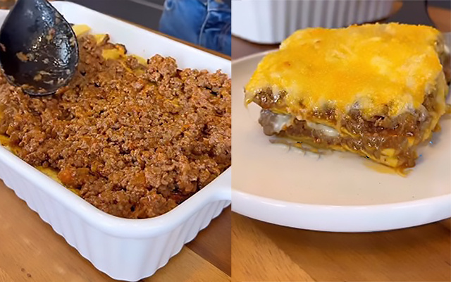 Lasanha de carne moída usa uma fruta simples no lugar da massa e fica tão gostoso que eu nunca mais fiz de outro jeito