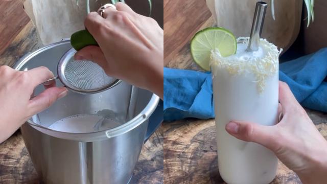 Limonada de coco é a nova mania aqui em casa: todo dia alguém pede pra fazer essa receita fácil que é de lamber os dedos