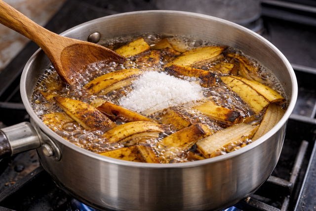 Ferver casca de banana com açúcar: por que é recomendado e para que serve