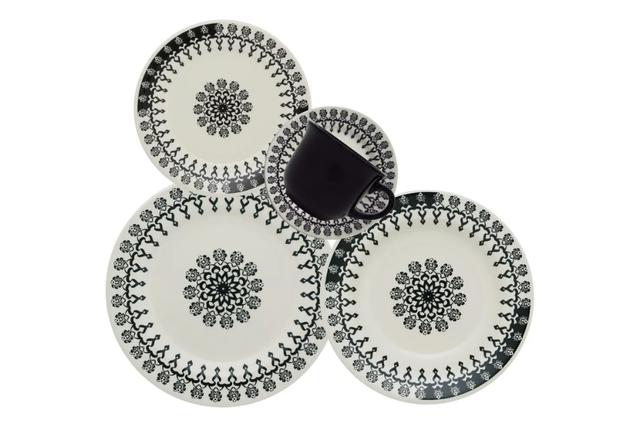 Esse conjunto estampado deixa qualquer refeição mais moderna e estilosa (Divulgação: Mercado Livre).