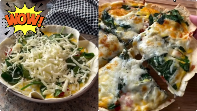 Quiche mais prática impossível: base crocante de tortilla e quem manda no topping é você, receita muito fácil de fazer