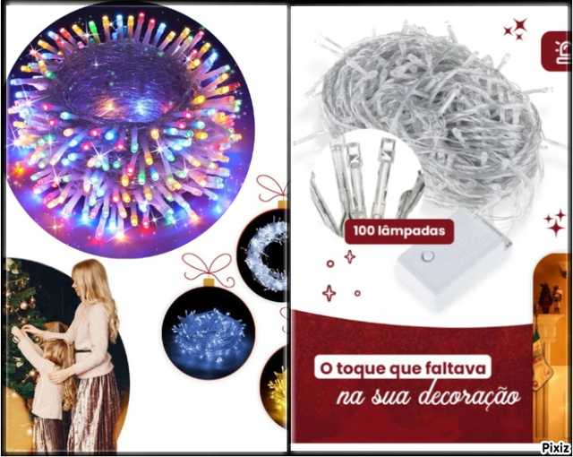Sua árvore de Natal vai ficar radiante com esse cordão (Imagem: Mercado Livre).