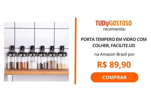 Porta Tempero em Vidro com Colher, ‎Facilite.Ud