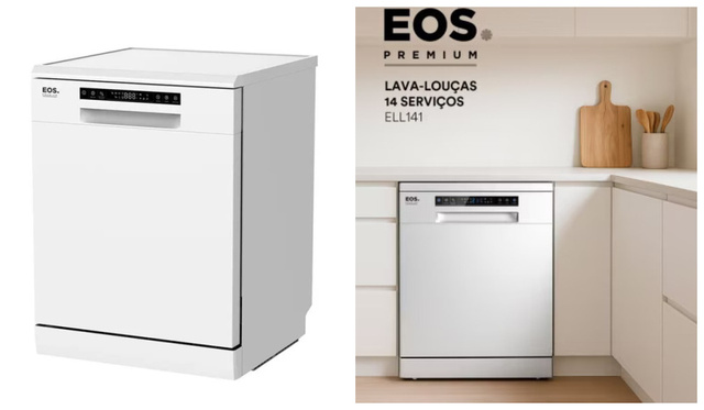 Na hora em que a pia está cheia e o tempo é curto, a Lava-Louças EOS 14 Serviços entra em cena com eficiência e personalidade (Imagem: EOS).