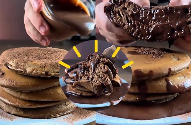 Todo sábado eu como essa autêntica panqueca americana de chocolate: é tão fácil que até quem não sabe cozinhar acerta essa receita!