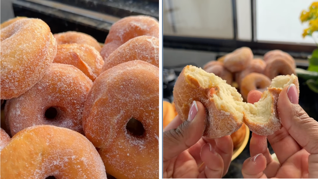 Café da tarde especial com rosquinhas caseiras fofinhas feitas com poucos ingredientes. (Foto: reprodução @eryla_taimmy no Instagram)