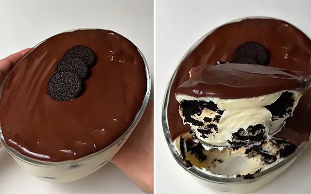 Pavê de Oreo com Leite Ninho cremoso e irresistível: uma sobremesa gelada que derrete na boca e conquista à primeira colherada
