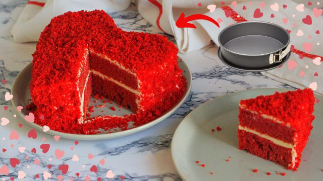 Red Velvet de Dia dos Namorados: receita de bolo em formato de coração (usando forma redonda!) vai ficar melhor que a das confeitarias com esse truque!