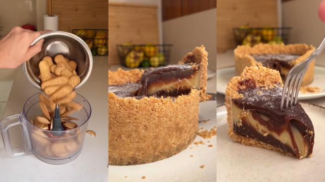 Massa crocante de biscoito e recheio brigadeirudo: a receita dessa torta casadinho divina é fácil de fazer e todo mundo pede para repetir