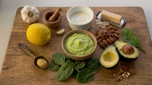Ingredientes do molho são ricos em fibras, proteínas e gorduras boas, que ajudam na saciedade (Créditos: Imagem gerada com IA)