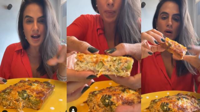 Receita de torta salgada suculenta e saudável da Carol Peixinho. 'A melhor que já fiz', garante a namorada de Thiaguinho