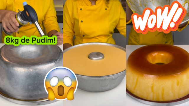 8kg de pudim: rainha do pudim humilha confeiteiros com doce gigante perfeito. Veja como ela desenformou (vídeo) e a receita!