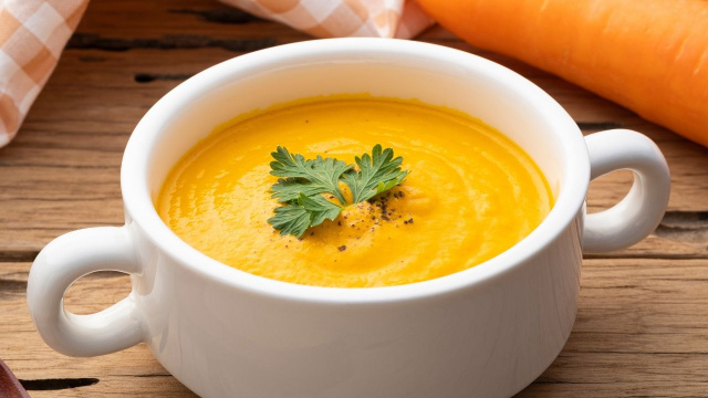 Esse caldo de cenoura é uma sugestão saborosa para veganos e vegetarianos (Créditos: Shutterstock)