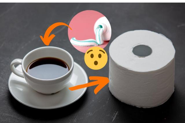 Coloque uma mistura de café e pasta de dente no papel higiênico e veja a mágica acontecer