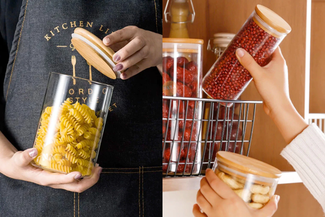 Os básicos do dia a dia ficam muito mais charmosos nesses potes transparentes (Divulgação: Shopee).